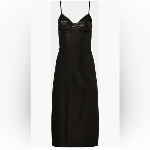 WeWoreWhat Black Vegan Leather Corset Dress Size 2 - Picture 2 of 8